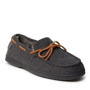 Fireside By Dearfoams Men's Grafton Genuine Shearling Moccasin Slipper 12 New